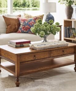 Coffee table with rectangular top and adjustable levelers