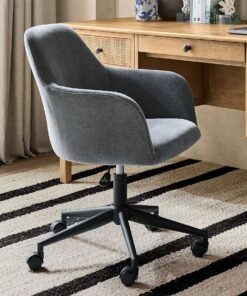 Desk chair with swivel base, adjustable height and casters
