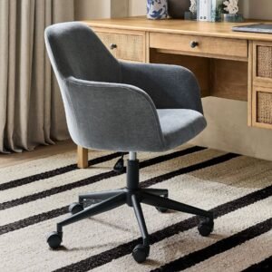 Desk chair with swivel base, adjustable height and casters