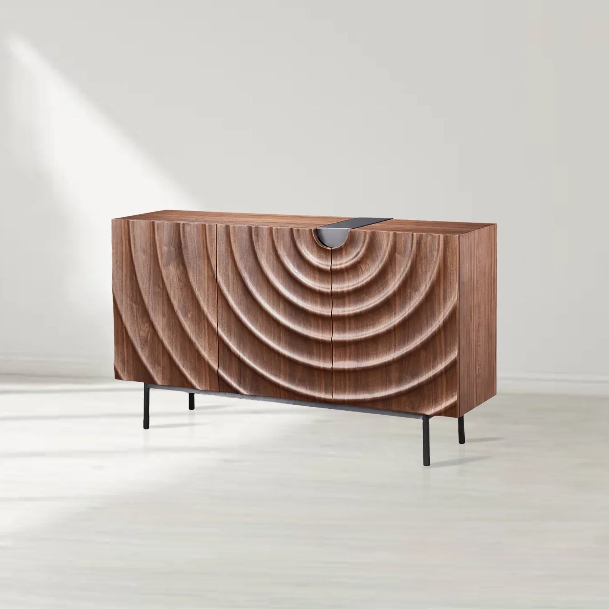 Lunara 3-Door Ripple Sideboard Modern Scandinavian Buffet Cabinets - Image 2