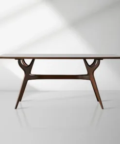 Ambra Modern Rectangle Dining Table With Inset Glass Top