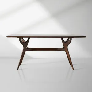 Ambra Modern Rectangle Dining Table With Inset Glass Top