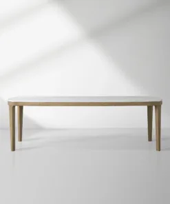 Danny Carrara Marble Top Dining Table With Oak Base