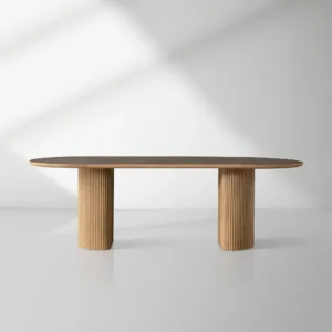 Luxury Aster Dining Table With Stone Inlay Top