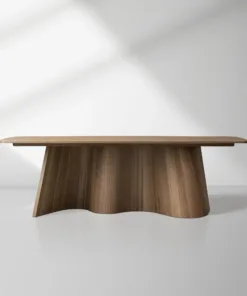 Cortina Boat-Shaped Top Dining Table American Walnut Wood