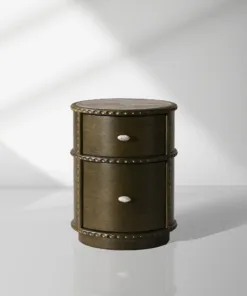 Pierro oakwood Sculptural Bedside Table With Brazilian Quartzite Top Nightstands