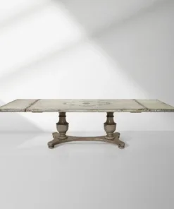 Hand painted in Italy Bianca Dining Table with Dual Leaf Extensions
