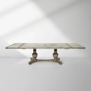 Hand painted in Italy Bianca Dining Table with Dual Leaf Extensions