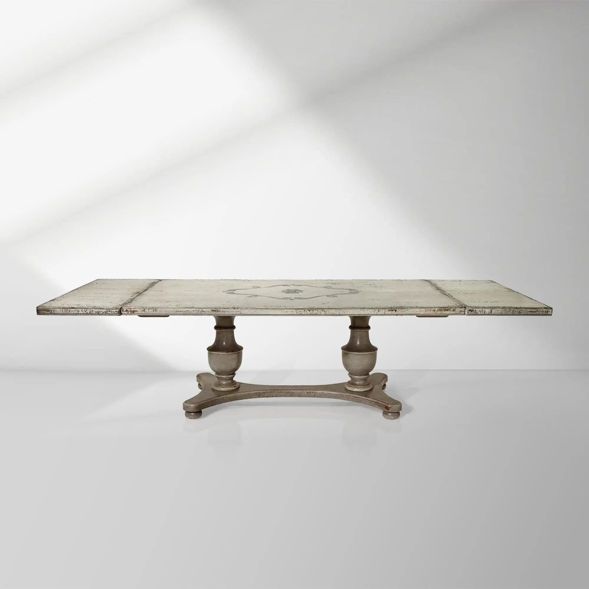 Hand painted in Italy Bianca Dining Table with Dual Leaf Extensions