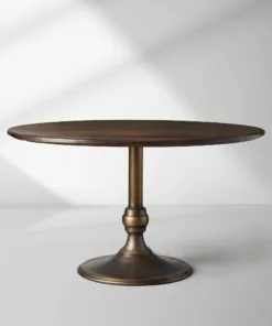 Jacob Round Dining Table with Wade Solid Cast Iron Base