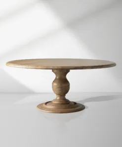 Asolo Round Dining Table Hand-Carved Tulipwood