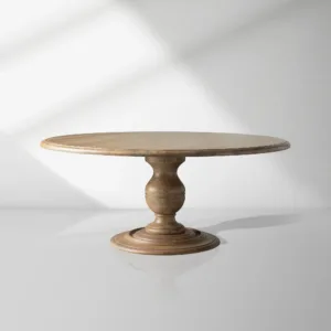 Asolo Round Dining Table Hand-Carved Tulipwood