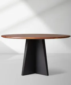 Jacob Modern Simplicity Round Dining Table with Vertex Base
