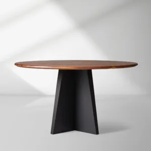 Jacob Modern Simplicity Round Dining Table with Vertex Base