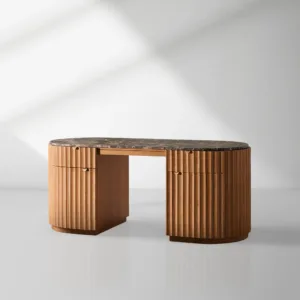 Oak Raliton Dresser With Spanish Emperador Marble Top