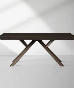 Powell Expandable Wood Dining Table with Steel Base