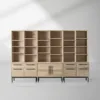 Sullivan Large Modular Bookcase Wood Living Room Tall Cabinet with File Drawers