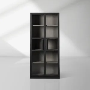 Factory Vintage French Cabinet With Glass Door