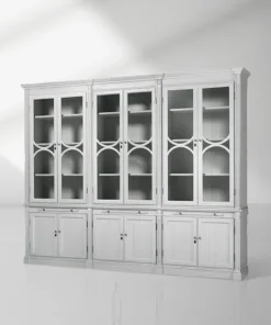 Athens Modular Large Display Cabinet With Glass Doors & Adjustable Shelves