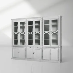 Athens Modular Large Display Cabinet With Glass Doors & Adjustable Shelves