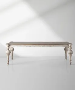 Alessia Bell'Arte Antique Solid Poplar Wood Dining Table
