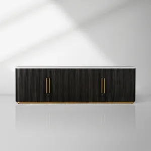 Finnley Sideboards Living Room Media Cabinets with Marble Top
