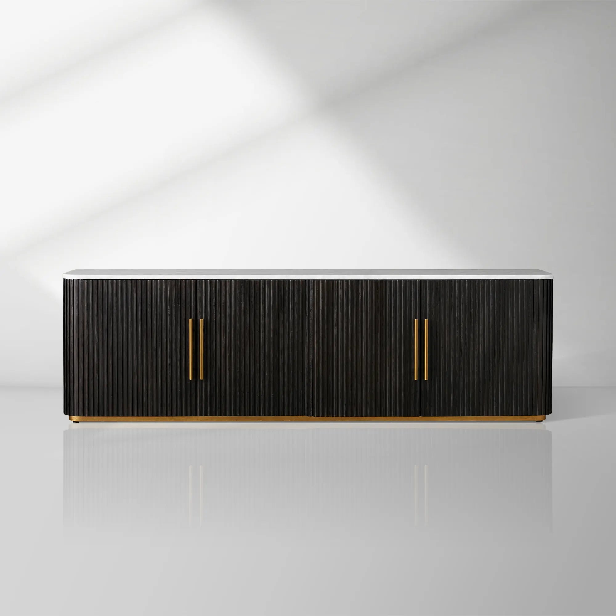 Finnley Sideboards Living Room Media Cabinets with Marble Top