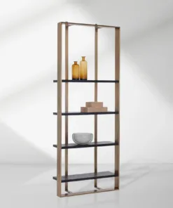 Dolton Modern Bookcase in Stainless Steel Frame