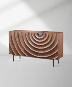 Lunara 3-Door Ripple Sideboard Modern Scandinavian Buffet Cabinets