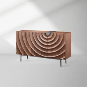 Lunara 3-Door Ripple Sideboard Modern Scandinavian Buffet Cabinets