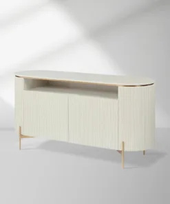 Panoso Curved Sideboard Luxury Buffet Cabinet With Gold stainless steel legs