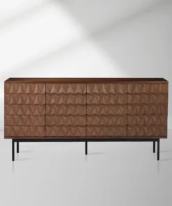 Arden 3D Textured Walnut Sideboard With 3/4-Door