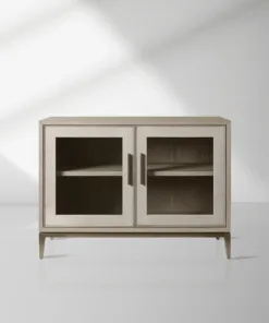 Malone Wood Sideboard Buffet Storage Cabinet With Two-Door Glass