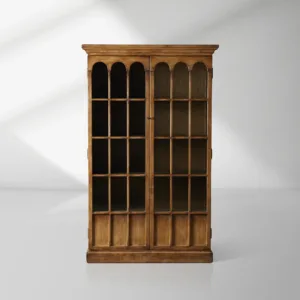 Merritt Solid Pine Tall Display Cabinet For Living Rooms Dining Areas Entryways