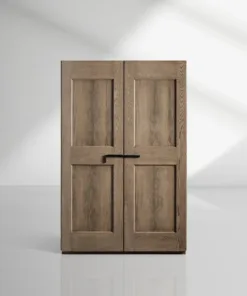 Turro Solid Oak Cabinet Rustic Living Room Tall Storage Cabinets