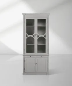 Athens Modular Single Wooden Display Cabinet with Glass-Front