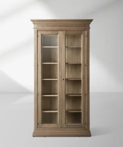 Tuscany Italian Wood Glass Door Display Cabinets With Adjustable Shelves
