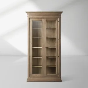 Tuscany Italian Wood Glass Door Display Cabinets With Adjustable Shelves