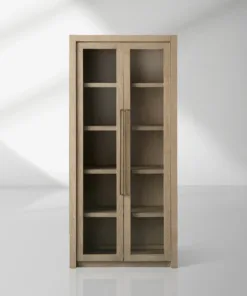 Bodhi Solid White Oak Display Cabinet with Glass Door