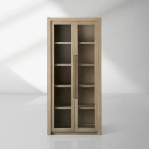 Bodhi Solid White Oak Display Cabinet with Glass Door