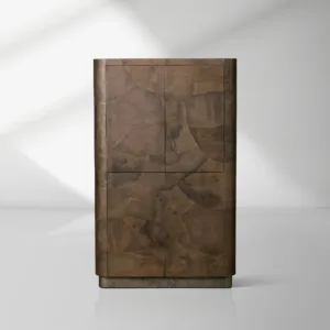 Polanco Wood Tall Storage Cabinet Large Sideboard With Two Spacious Drawers