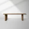 Theo Curved Dining Table Solid Oak Design with Sculptural Base