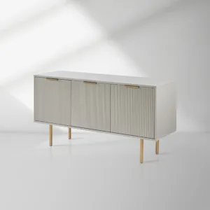 Doroda Modern Wood Frame Sideboard Spacious Cabinets With Gold Hardware