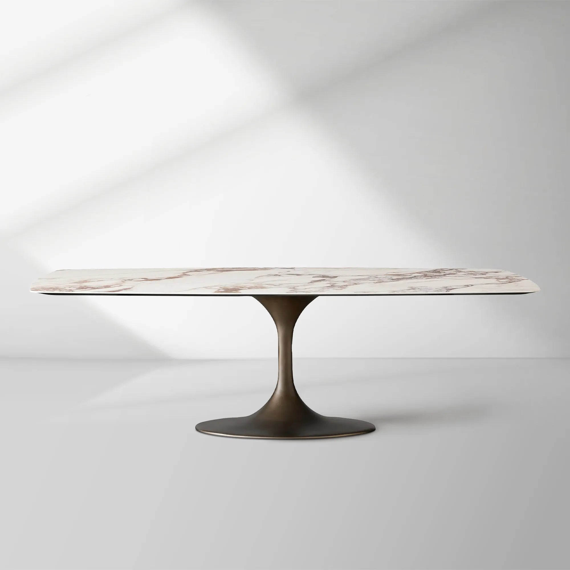 Vincenza Marble-Look Ceramic Dining Table with Steel Base