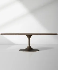 Saint Germain Stone Top Dining Table with Launette Steel Base