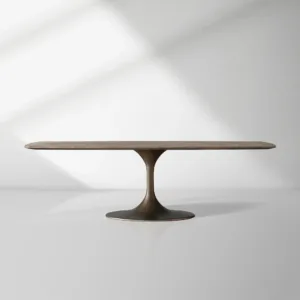 Saint Germain Stone Top Dining Table with Launette Steel Base