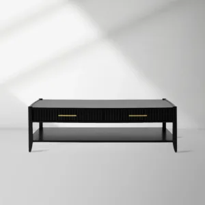 Lewis 56" Modern Coffee Table Wood Sofa Center Tea Table with Fluted Drawers