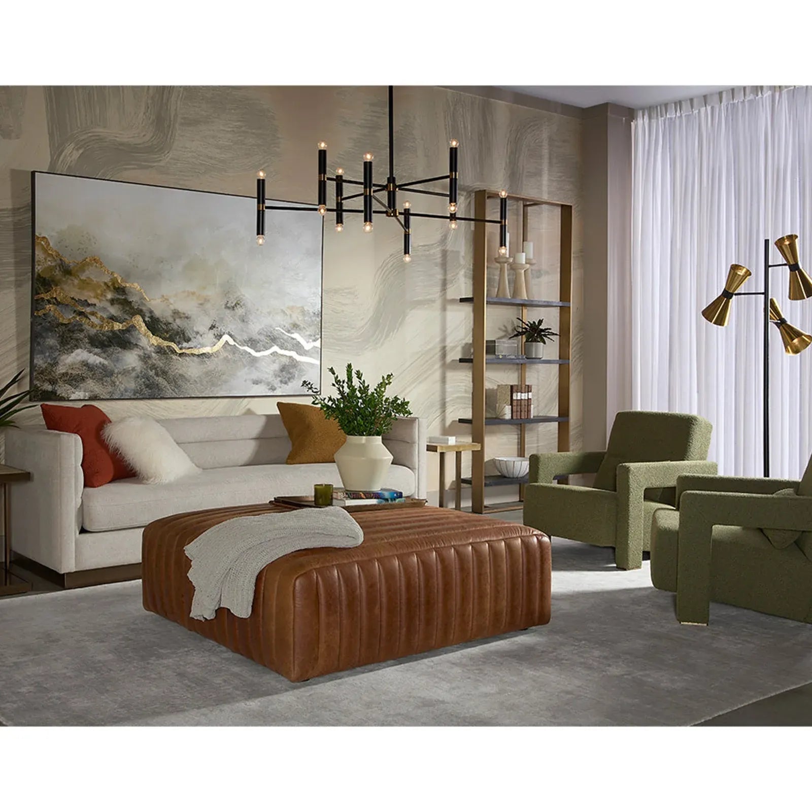 Dolton Modern Bookcase in Stainless Steel Frame - Image 2