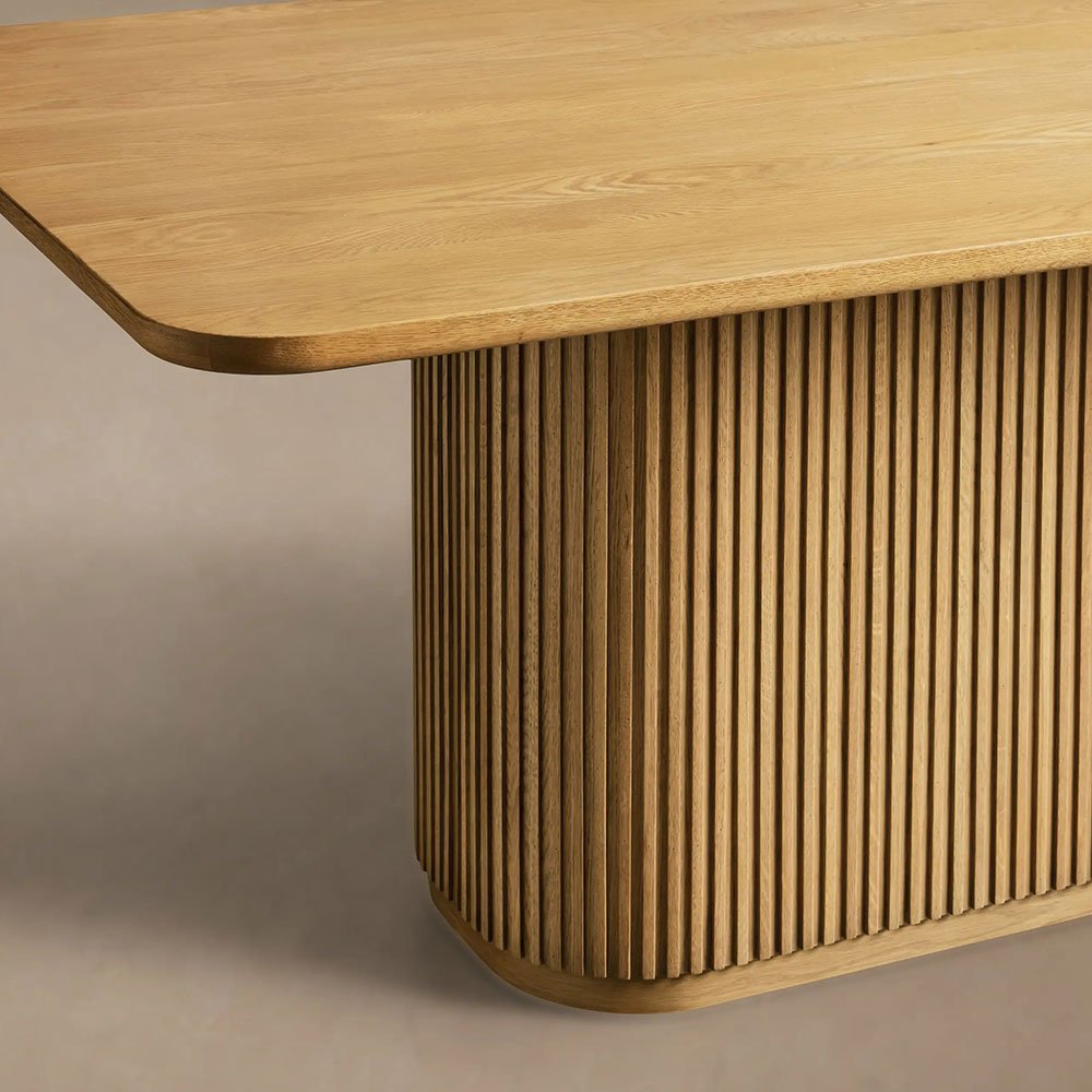 Hand-Fained Finnley Wood Rectangle Dining Table - Image 4