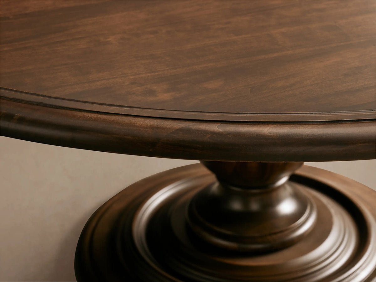 Asolo Round Dining Table Hand-Carved Tulipwood - Image 4